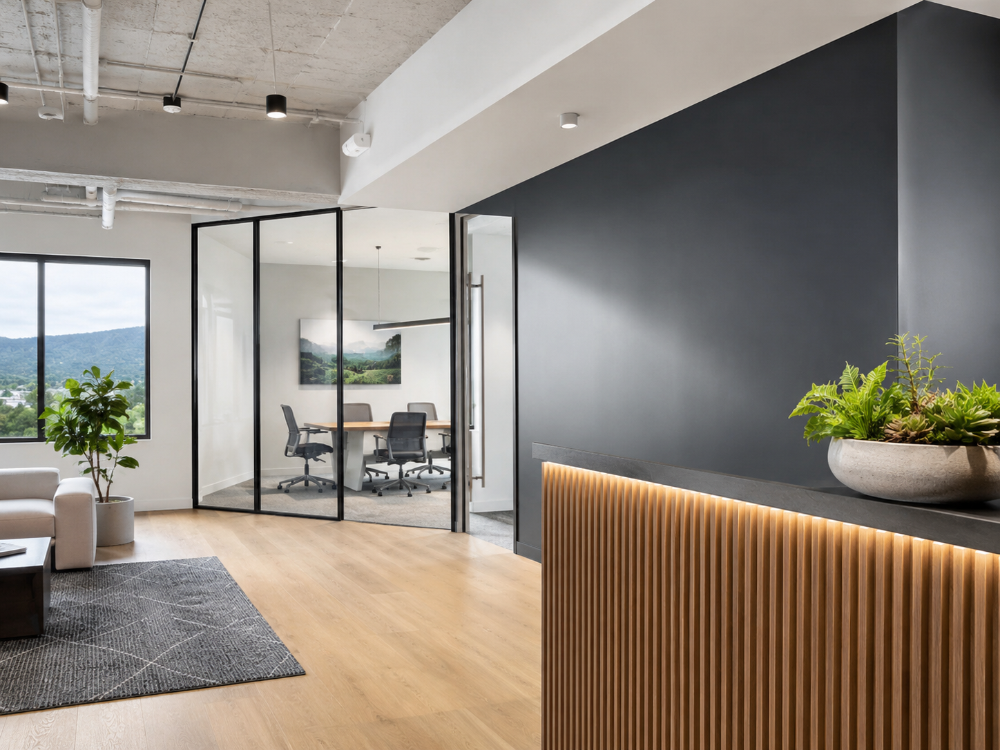 Commercial office painting and polished professional interiors