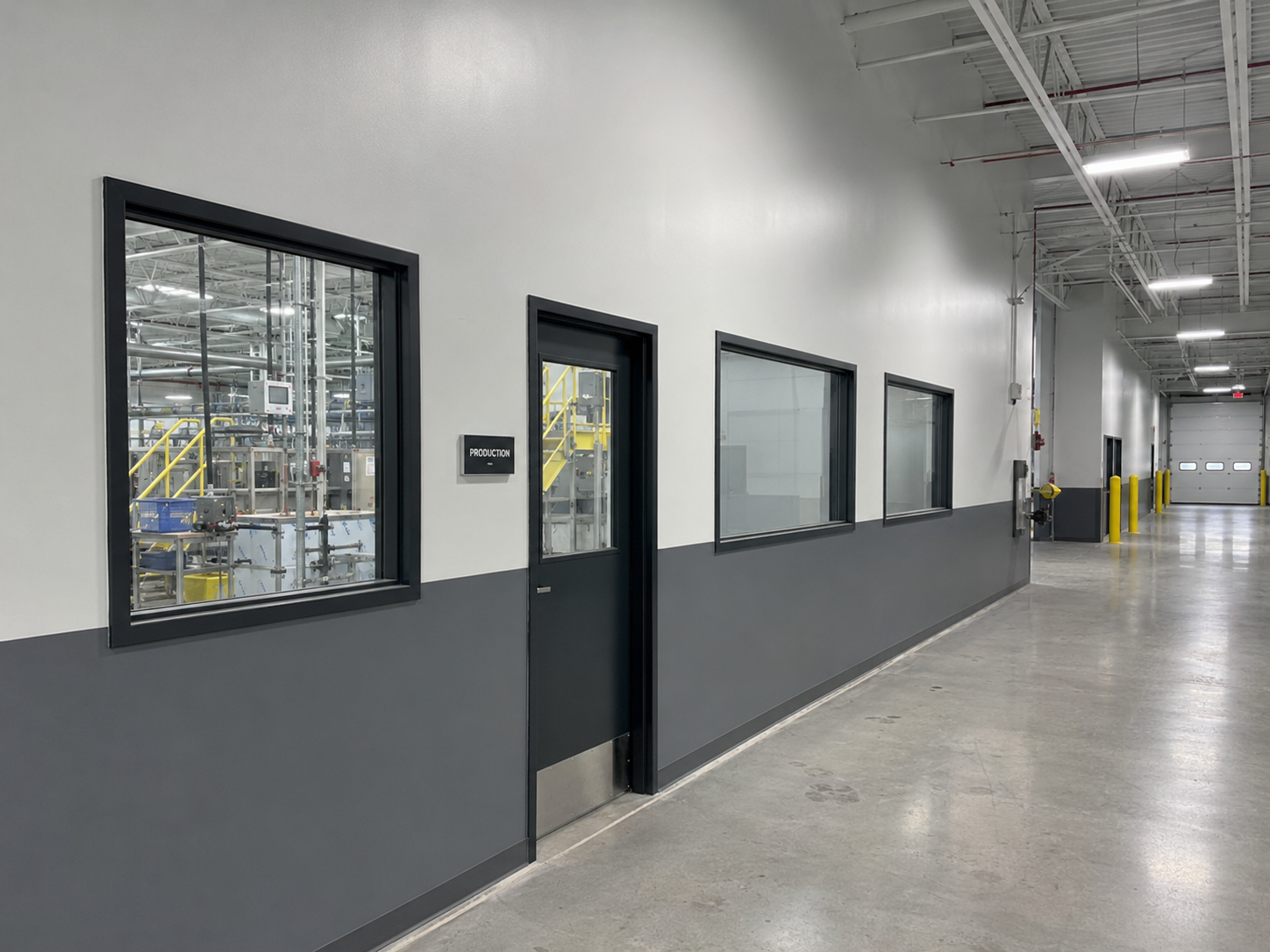 Light-industrial interior painting and facility corridors