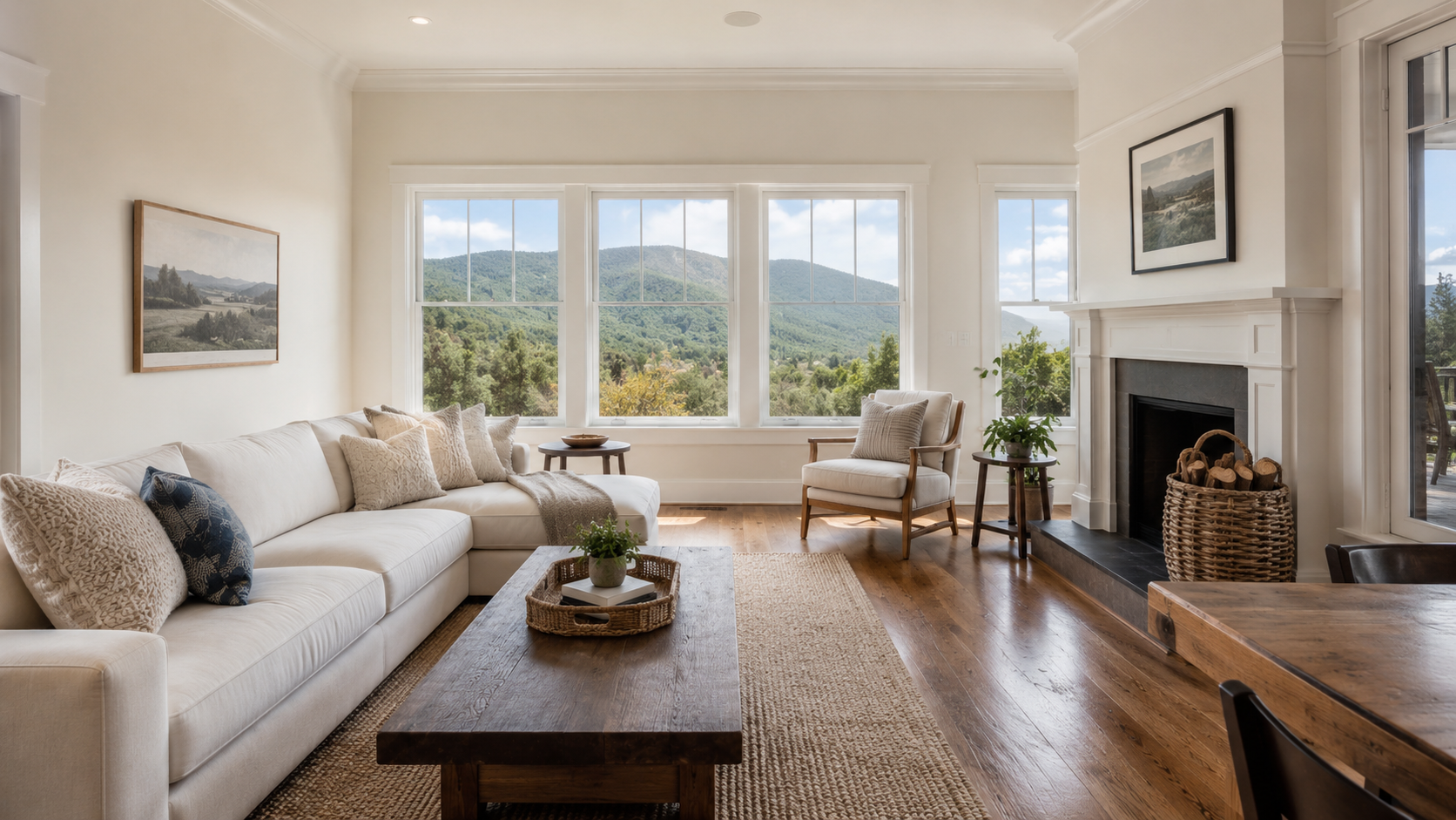 Bright interior living room representing interior painting work.